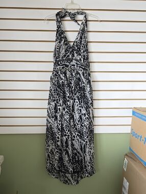 Beaded Halter Maxi Dress Med